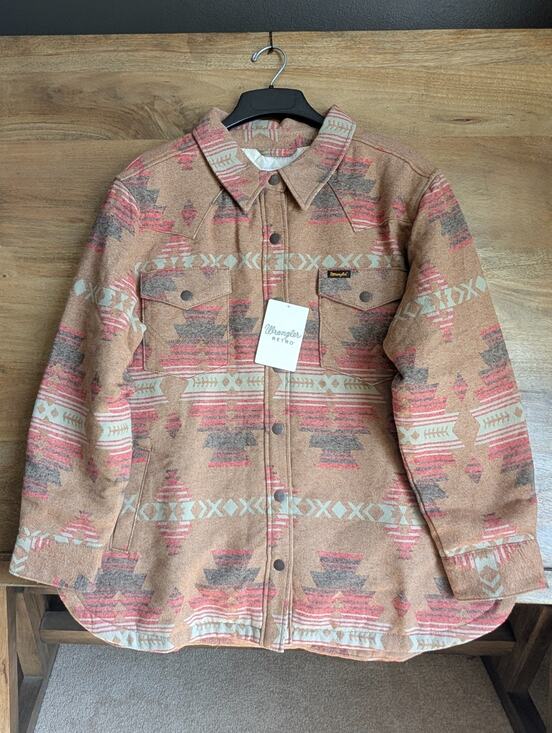 Wrangler Jackets & Blazers - Wrangler Retro Shacket Women's XL Multi Aztec Collared Snap Button 112353134 NWT